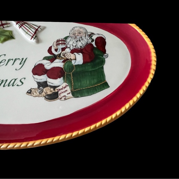 Fitz and Floyd “Dear Santa” Sentiment Tray 9” x 6”. - Picture 6 of 10